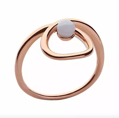 Links Of London SERPENTINE Ring Rose Gold Vermeil With Blue Agate Size P • £35