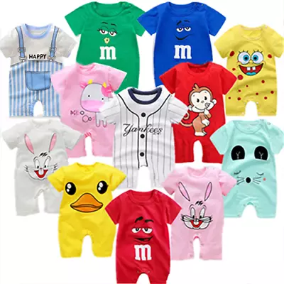 New Born Infant Baby Boy Girl Kids Cotton Romper Jumpsuit Bodysuit Clothes Outfi • £7.07