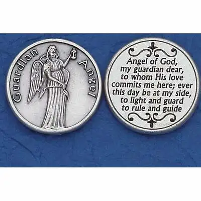 Guardian Angel Prayer - Silver Tone  Pocket Coin  • $3.50