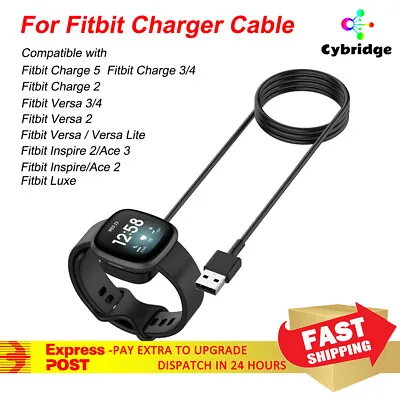 $7.99 • Buy Charger Cable For FitBit Charge 5 4 3 2 Versa 3 2 Luxe Inspire Sense Ace3/2