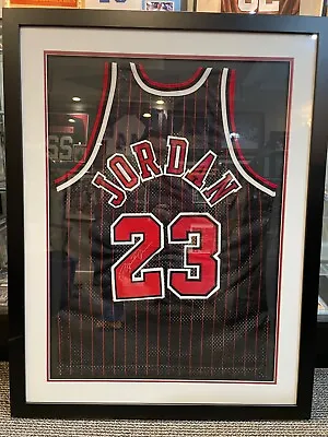 Michael Jordan Chicago Bulls Signed Basketball Jersey Framed 29x38 Jsa • $9500