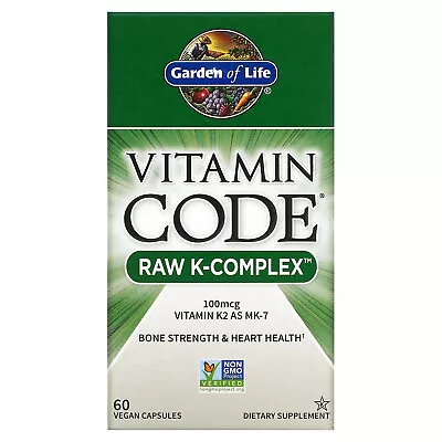 Garden Of Life Vitamin Code Raw K-Complex 60 Veggie Caps Dairy-Free • $26.07