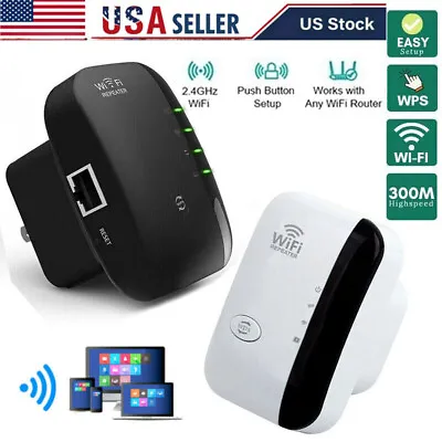 WiFi Range Extender Internet Booster Wireless Signal Repeater 2.4 GHz 300Mbps • $9.59