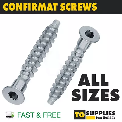 £1.99 • Buy Confirmat Screws For Chipboard Self Drive FLAT PACK FURNITURE FIXINGS BOLTS