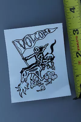 VOLCOM Stone Clear Black White Skeleton Horse VC1 Vintage Skateboarding STICKER • $15