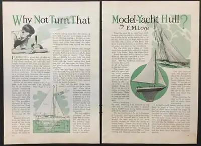 “Why Not Turn That Model-Yacht Hull” 1930 HowTo PLANS Lathe Turned • $6.89