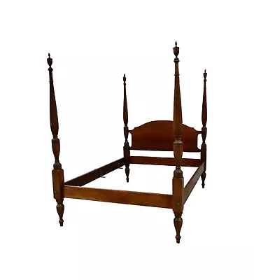 Vintage Mahogany Traditional Style Bench Made Four Poster Full Size Bed • $598