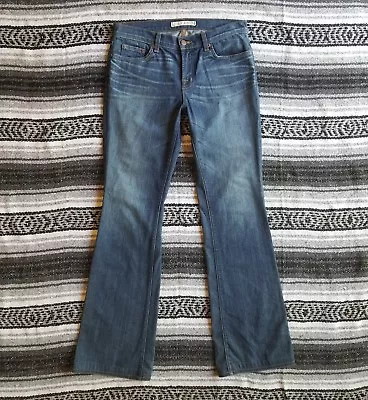 Women J Brand Sz 27 Low Rise Boot Cut Stretch Denim Jeans Medium Wash Inseam 32  • $17.82