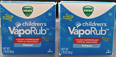 (2 Pack) Vicks - VapoRub CHILDREN'S 2+ Years Ointment - 1.76 Oz Ea. - EXP 04/25 • $10.98