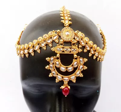 Ethnic Matha Patti Golden Head Chain Hijab Wedding Bridal Indian Jewelry Tikka • $40.37