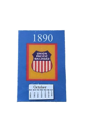 Miniature Calendar 1890 Union Pacific Railroad October Through December 1x1.5 In • $4