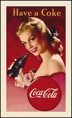 Have A Coke - Vintage Coca Cola Pin Up Advertisement 6x11 Quilt Fabric Block  • $14.80