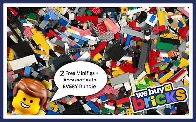 £9.99 • Buy LEGO 1kg Job Lot - Genuine Bundle +  2 Mini Figures - 2lbs / 2 Pounds