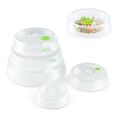 Microwave Cover For Food 5 Piece Set Plate Cover BPA Free Plastic Dish Lid • $16.99