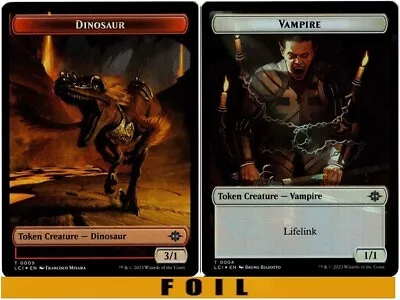 Dinosaur ( Red ) \ Vampire Token | FOIL | Lost Caverns Of Ixalan NM MTG • $1.65