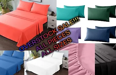 Superb Bed Sheet Set Fitted Flat Pillowcases - Breathable & Soft Deep Pocket • $10.49