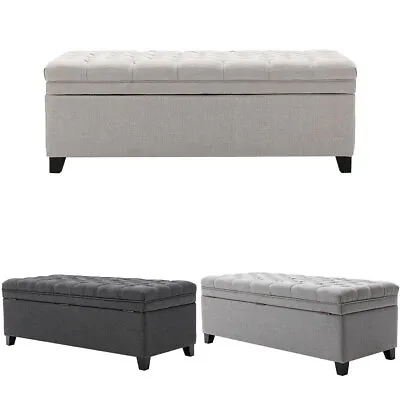 Rectangle Ottoman Stool Storage Bench Hallway Shoes Changing Seat Chair Chest UK • £135.95