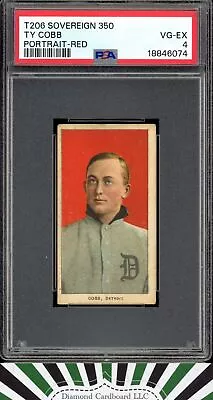 1909 T206 Sovereign 350 Ty Cobb Red Background Portrait PSA 4 VGEX • $13595