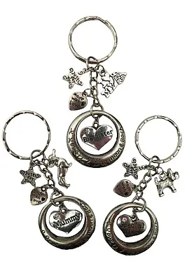 I LOVE YOU TO THE MOON AND BACK Keyring Scotty Dachshund Dog Charm Family Gift • £4.97