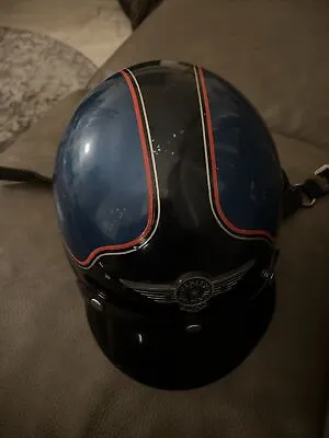 Vintage Harley Davidson Bell Dot Helmet Teal And Orange • $120