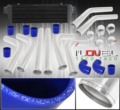 Turbo Front Mount Black Intercooler Fmic 64mm Piping Kit Couplers Clamps • $169.99
