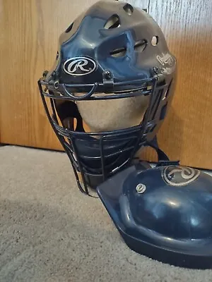 NWT NEW Rawlings Coolflo Youth Ages 9-12 Catchers Mask Helmet Mask Throat⚾🏏Blue • $64.71