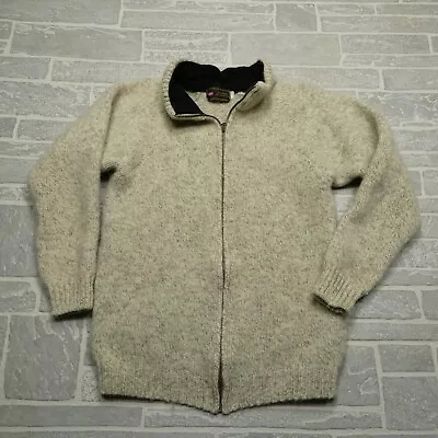 VINTAGE Norsk Wear Wool Sweater Jacket Size Medium Thick Full Zip Made In Norway • $57.44