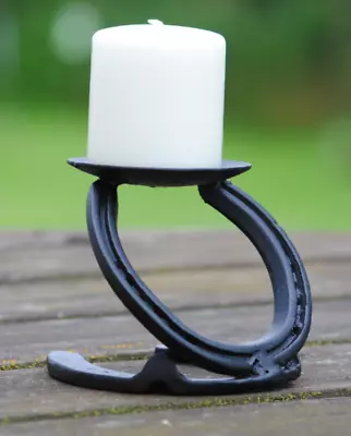 Horseshoe Candle Holder Complete With Candle • £19