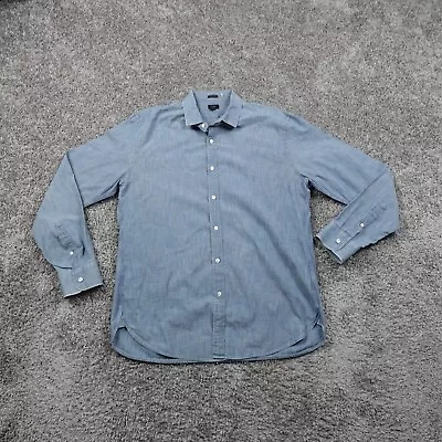 J. Crew Shirt Mens XL Chambray Sunwashed Denim Blue Button Ludlow • $34.87