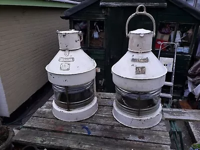 Two XL Masthead Seahorse Ships Lamp Lantern 56434 65966 RARE-painted Galvanised • $678.58