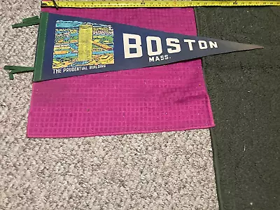 RARE Vintage Boston Mass. MASSACHUSETTS MA FULL SIZE Pennant Prudential Building • $34.69