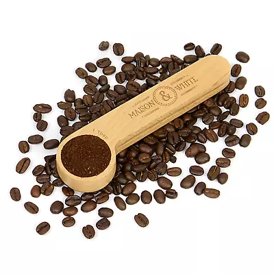 2 In 1 Coffee Clip & Scoop Wooden Tablespoon & Airtight Coffee Bag Seal M&W • £3.99