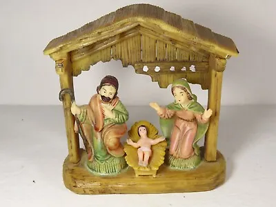 Nativity  Manger Hard Plastic Vintage Christmas Mary Joseph Baby Jesus 4  C6003 • $8.12