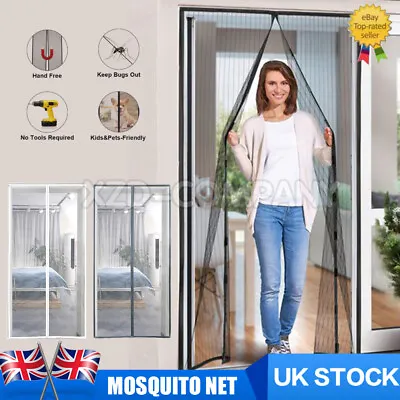 Magic Curtain Door Mesh Magnetic Fastening Mosquito Fly Bug Insect Net Screen UK • £6.99