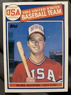 Avb - Mark Mcgwire 1985 Topps Usa Olympic Rc Rookie Card #401 • $0.99