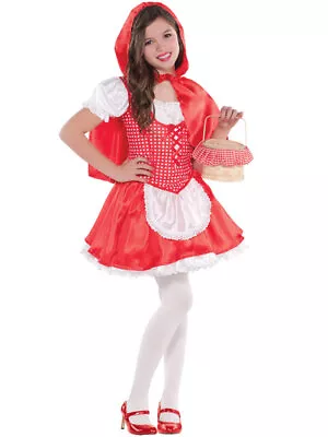 Child Lil Little Red Riding Hood Costume Girls Halloween Fancy Dress Book Week • £16.99