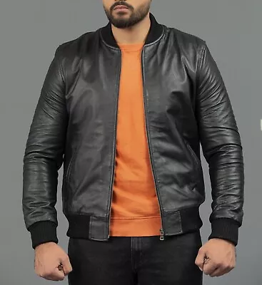 Dyrk Bomber Jacket Men 100% Genuine Leather Vintage And Premium Bomber Jacket • $455.65