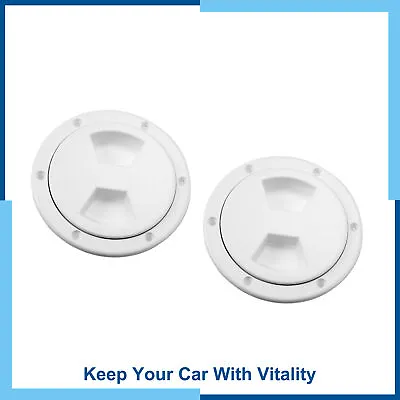 Universal Pack(2) 4  Boat Inspection Round Deck Plate Hatch Marine White • $20.99