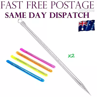 $3.95 • Buy 2pcs Blackhead Remover Black Head Acne Pimple Pore Blemish Extractor Needle Tool