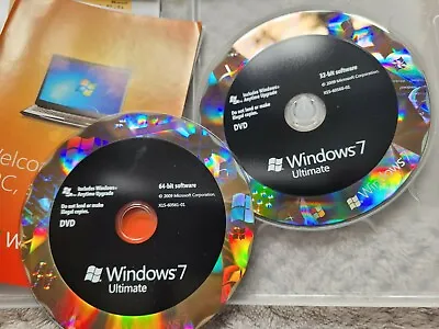 £79.99 • Buy Microsoft  Windows 7 Ultimate 64 & 32 Discs  (FULL INSTALL)  Rare Retail Version