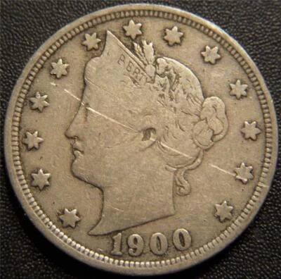 $0.99 • Buy 1900 Liberty  V  Nickel - A Nice Partial LIBERTY Shows