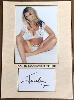 Sexy Katie (jordan) Price Mounted Signed Card With Photo 11.75x8.25 Inches • £15