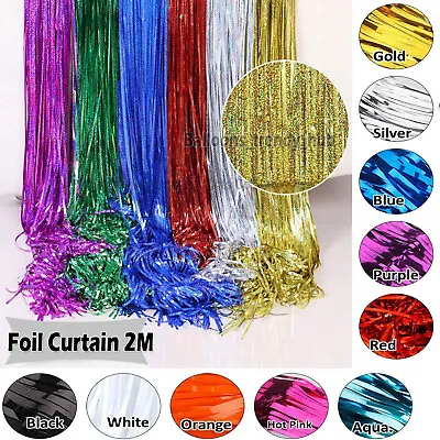£0.99 • Buy Merry Christmas FOIL FRINGE TINSEL SHIMMER CURTAIN DOOR Party Xmas Decoration