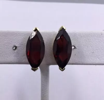 Marquise Lab Created Garnet Diamond Women's Stud Earrings 14K Yellow Gold Finish • $37.98