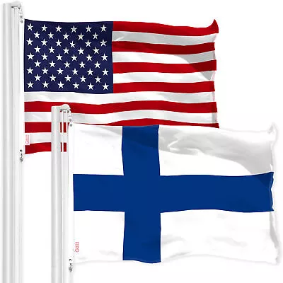 USA American Flag & Finland Finnish Flag 3x5FT Printed 150D Polyester By G128 • $23.99