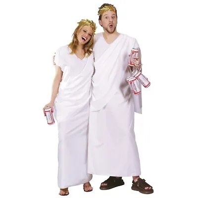 Toga Costume Adult Outfit Mens Womens Halloween Fancy Dress • $22.97