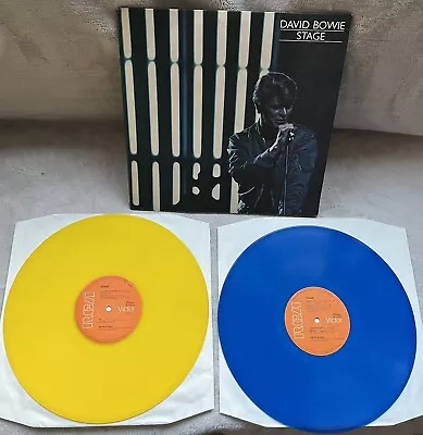 David Bowie Stage Double Album. Dutch Pressing Yellow And Blue Vinyl • £30