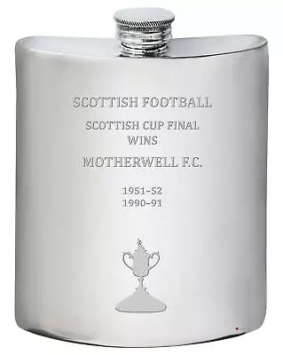 £58.99 • Buy MOTHERWELL FC Scottish Cup Total Wins History Pewter 6oz Hip Flask