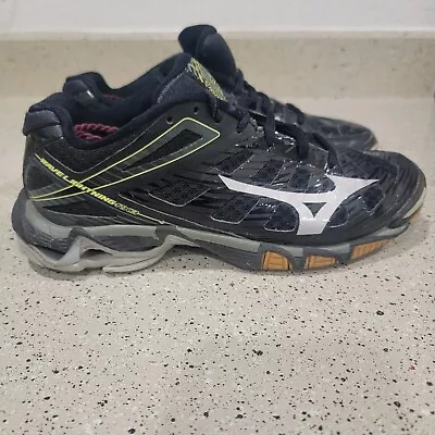 Women's MIZUNO Wave Lightning RX3 Black VOLLEYBALL SHOES Sneakers Size 6.5 • $20
