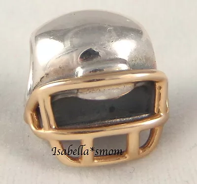 £193.97 • Buy FOOTBALL HELMET Genuine PANDORA 2 TONE Silver/14K GOLD Sport NFL Charm~Bead NEW